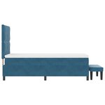 vidaXL Lit Box Spring avec Matelas & Banc Bleu Foncé 90x190 cm Velours