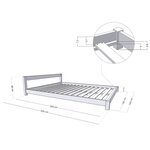 Lit double scandinave en bois COMFY 160 x 200