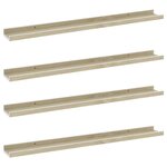 vidaXL Étagères murales 4 Pièces blanc et chêne sonoma 80x9x3 cm