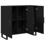 vidaXL Buffet Chêne noir 90 x 34 x 80 cm Bois d'ingénierie