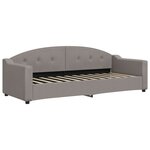 vidaXL Lit de jour avec gigogne et matelas taupe 80x200 cm tissu