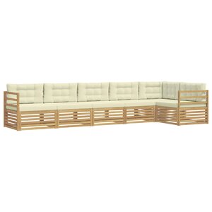 vidaXL Ensemble de canapés d'extérieur 6 Pièces Blanc et crème