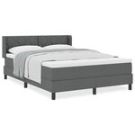 Lit à sommier tapissier vidaXL avec matelas gris foncé 160x200 cm tissu