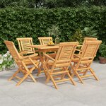 vidaXL Ensemble à manger de jardin 7 Pièces Bois de teck solide