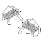 Lit River cabane toboggan nat.-blanc + matelas