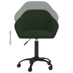 vidaXL Chaises pivotantes à manger lot de 2 vert foncé velours