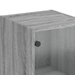 vidaXL Buffet avec porte en verre sonoma gris 35x37x142 cm