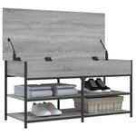 vidaXL Banc à chaussures sonoma gris 100x42 5x50 cm bois d'ingénierie
