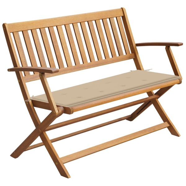 vidaXL Banc de jardin avec coussin 120 cm Bois d'acacia massif