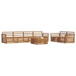 vidaXL Ensemble de canapés d'extérieur 7 Pièces Naturel