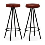 vidaXL Ensemble de bar 3 Pièces Bois massif recyclé et cuir véritable
