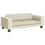 vidaXL Canapé avec repose-pied pour enfants crème 100x50x30 cm velours