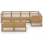 vidaXL Salon de jardin 7 Pièces marron miel bois de pin massif