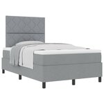 vidaXL Lit à ressorts avec tête de lit Gris clair 120 x 190 cm tissu