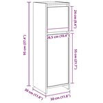 vidaXL Armoire de salle de bain Gris béton 30x30x95 cm Aggloméré