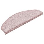 vidaXL Tapis d'escalier 30 pièces 65 x 21 x 4 cm Rose clair Demi-rond Grand