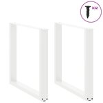 vidaXL Pieds de table à manger en U 2 pièces Blanc 90 x (72-73) cm Acier