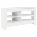 vidaXL MeubleTVd'Angle Blanc brillant 102 x 40 5 x 45 cm