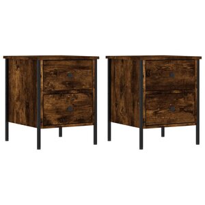 vidaXL Tables de chevet 2 Pièces chêne fumé 40x42x50 cm bois ingénierie