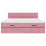 vidaXL Cadre de lit ottoman avec matelas rose 180x200 cm velours