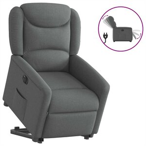 vidaXL Fauteuil inclinable électrique gris foncé tissu