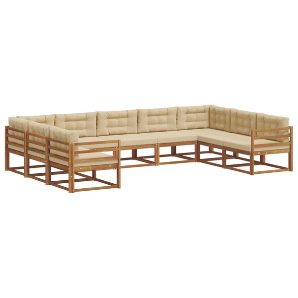 vidaXL Ensemble de canapés d'extérieur 9 pc Naturel et Beige