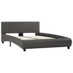 vidaXL Cadre de lit avec LED Gris Similicuir 140 x 200 cm