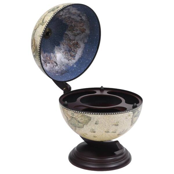 vidaXL Support de vin globe de dessus de table Bois d'eucalyptus Vert