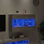 vidaXL Meuble TV mural avec lumières LED sonoma gris 98 5x30x60 5 cm
