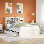 vidaXL Lit bibliothèque sans matelas blanc 160x200 cm bois pin massif