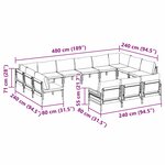 vidaXL Ensemble de canapé de jardin 13 Pièces Anthracite Acier