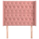 vidaXL Tête de lit avec oreilles Rose 93x16x118/128 cm Velours