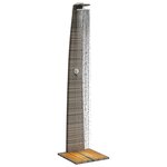 vidaXL Douche d'extérieur gris 55x60x224 cm résine tressée bois acacia