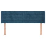 vidaXL Tête de lit avec oreilles Bleu foncé 147x16x78/88 cm Velours