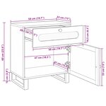 vidaXL Cabinet de chevet Naturel 50 x 33 x 60 cm Bois de mangue massif