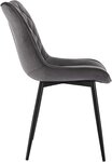 Chaises de cuisine 2 pièces en velours gris foncé 19_0000412