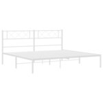 vidaXL Cadre de lit métal sans matelas et tête de lit blanc 183x213 cm