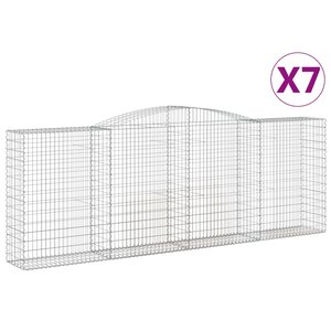 vidaXL Paniers à gabions arqués 7 Pièces 400x50x140/160 cm Fer galvanisé