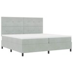 vidaXL Lit à ressorts avec matelas Gris clair 200 x 200 cm Velours