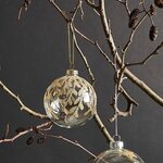 Boule de Noël en verre feuillage doré Ø 8 cm