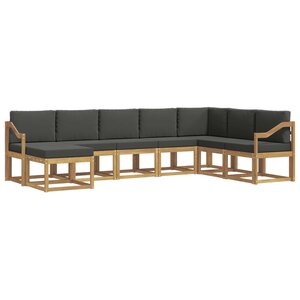 vidaXL Ensemble de canapés d'extérieur 8 pc Blanc et anthracite