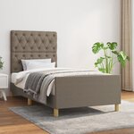 vidaXL Cadre de lit avec tête de lit Taupe 80x200 cm Tissu