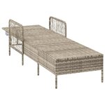 vidaXL Chaise longue avec coussin Gris clair 157 x 55 x 92cm polyrotin