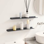 vidaXL Étagère flottante 2 Pièces Anthracite 60 x 8 5 x 2 5 cm Acier