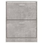 vidaXL Armoire à chaussures Gris béton 59x17x81 cm Bois d'ingénierie