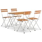 vidaXL Ensemble de bistro pliable 5 Pièces Bois d'acacia solide et acier