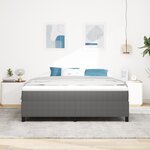 vidaXL Lit box spring avec matelas - Gris clair  Taille super king  tissu en velours côtelé