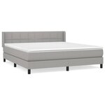 vidaXL Sommier à lattes de lit avec matelas Gris clair 180x200cm Tissu
