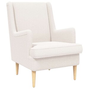 vidaXL Fauteuil Crème Bouclé