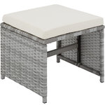 Tectake Salon de jardin BILBAO 8 places avec housse de protection - gris clair
